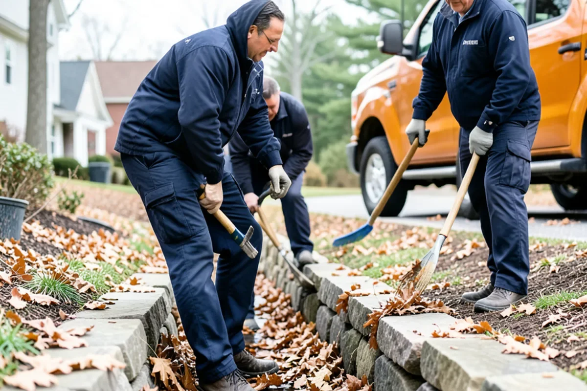 exterior swale clearing during water mitigation in Baltimore MD