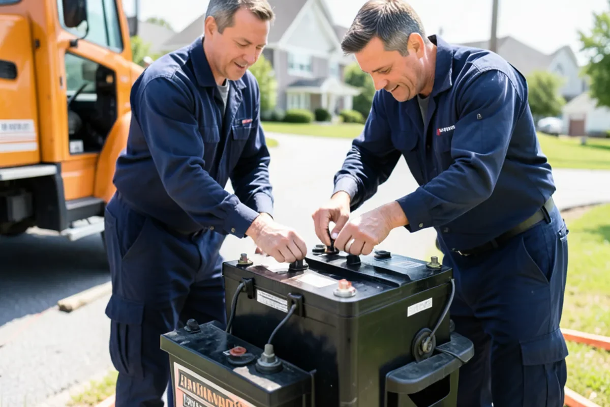 auxiliary battery connection during water mitigation in Baltimore MD