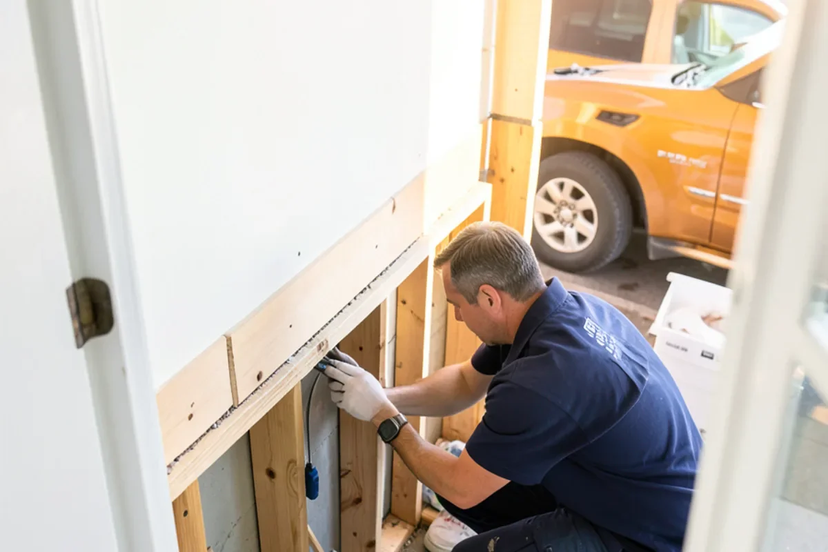 flood cut drywall studs during water mitigation in Baltimore MD