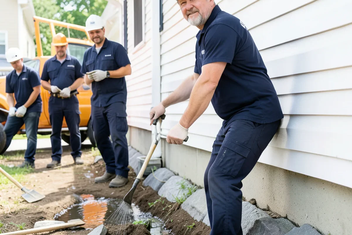 perimeter grading drainage during water mitigation in Baltimore MD
