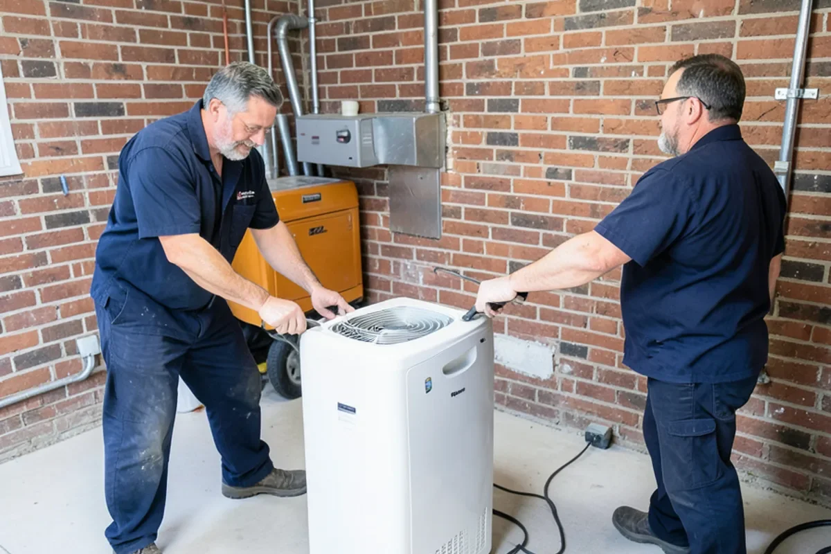 rodgers forge rowhome drying during water mitigation in Baltimore MD