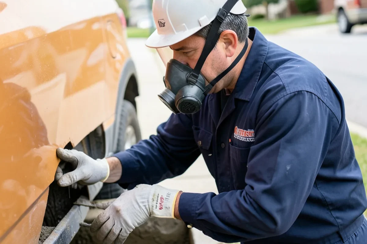 respirator safety inspection during water mitigation in Baltimore MD
